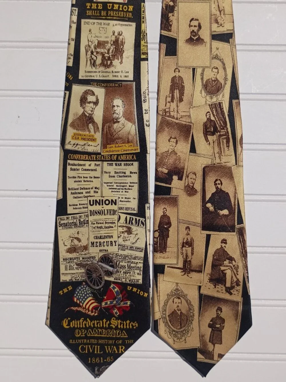 Vintage Museum Artifacts Neckties Civil War Soldiers Handmade Silk Tie CSA